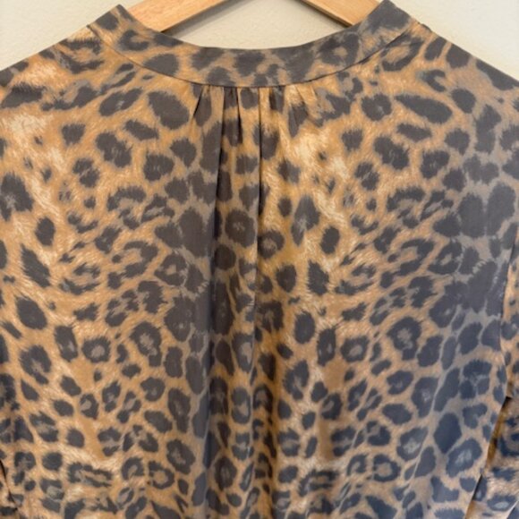 Aritzia Babaton Silk Leopard Print Shirt Dress, Size Small - Picture 9 of 11